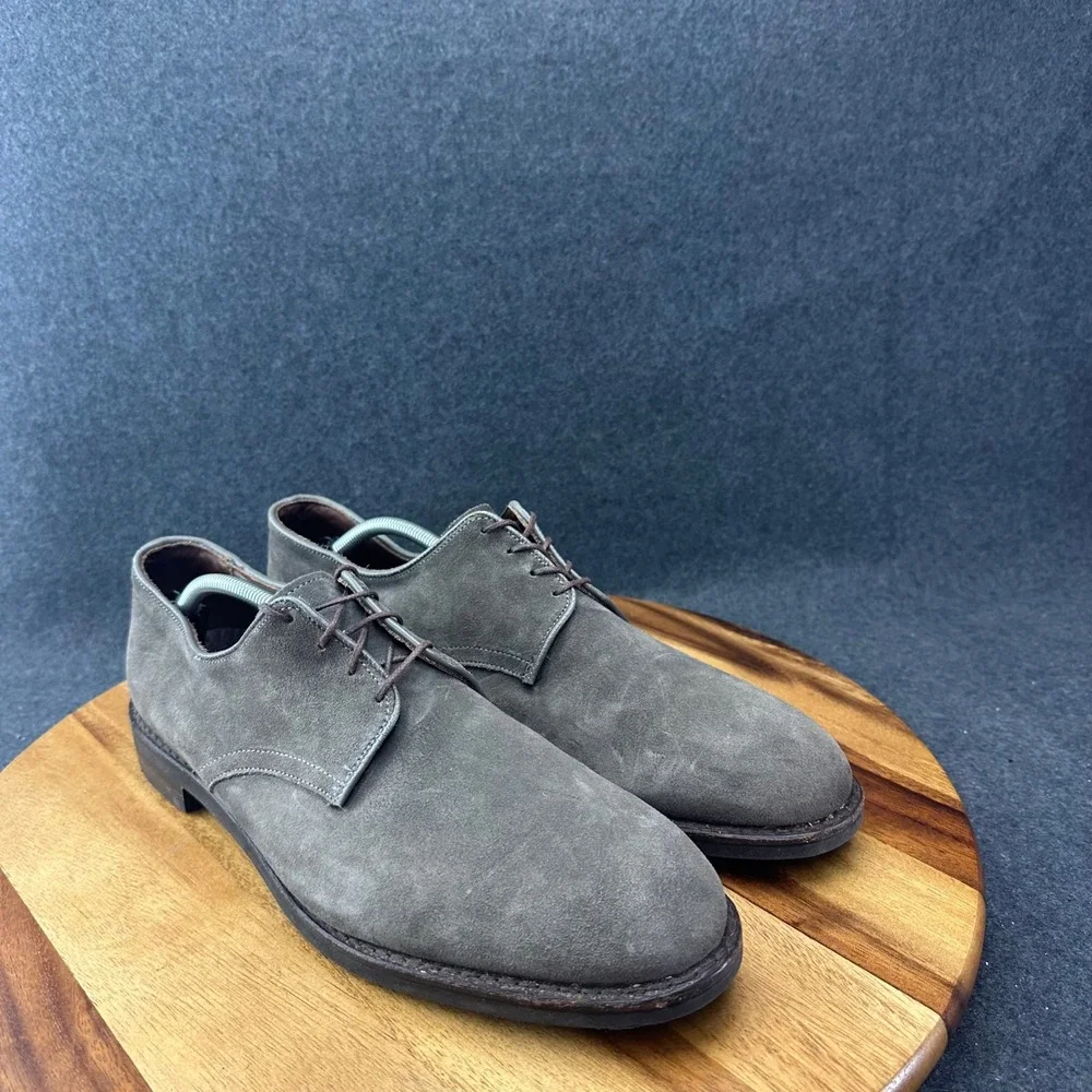 Allen Edmonds 6244 Nomad Grey Suede Buck Plain Toe Derby Shoes Men's 13D